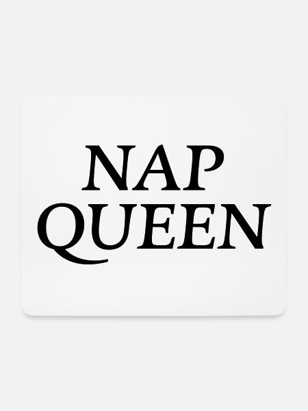 Nap Queen - Mousepad (Querformat) - Weiß