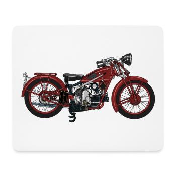 Vintage Motorcycle Illustration - Mouse Pad (horizontal) - white - Front