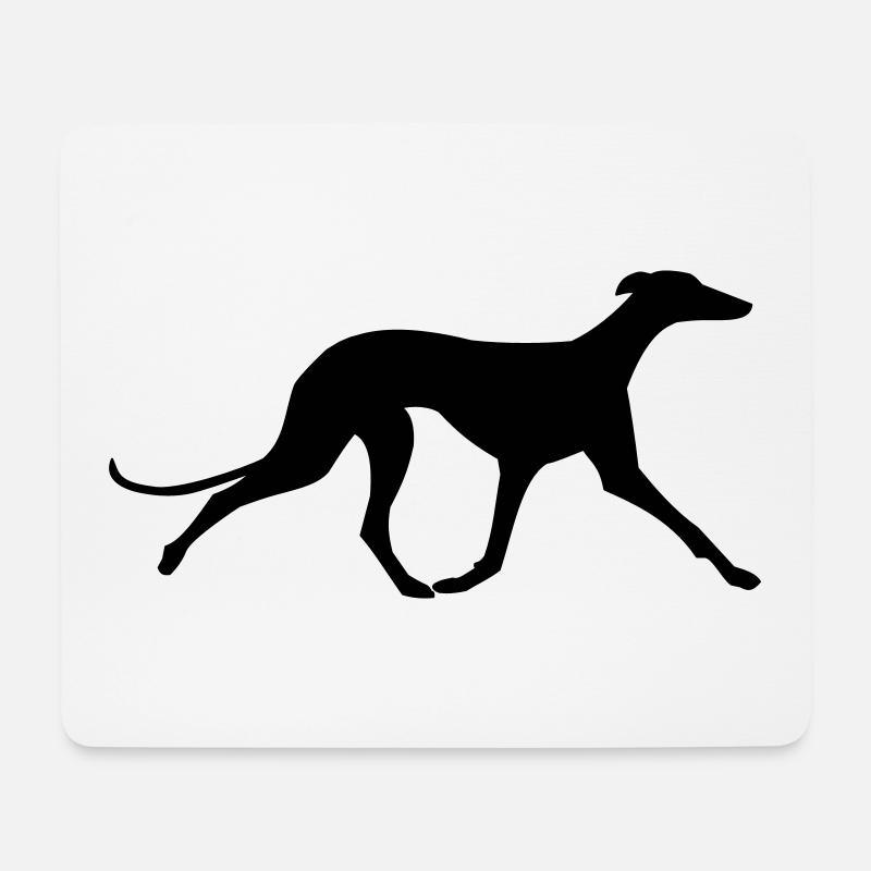 Galgo trabend - Mousepad (Querformat) - Weiß