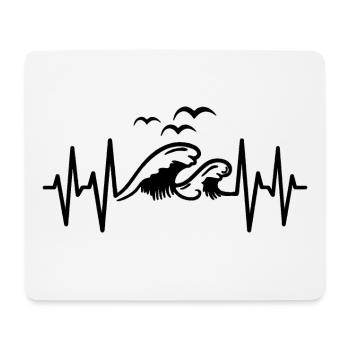 Wellen Küsten Herzschlag Meer - Mousepad (Querformat) - Weiß - Vorne