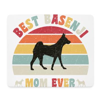 Best Basenji mom ever dog lovers vintage retro - Mousepad (Querformat) - Weiß - Vorne
