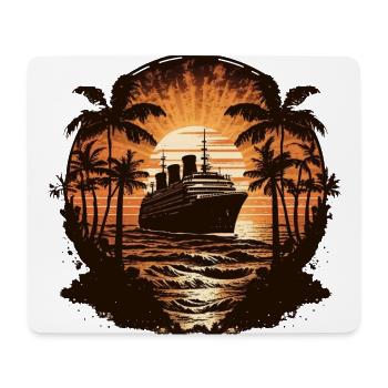 Cruise Ship Retro Vintage - Mouse Pad (horizontal) - white - Front