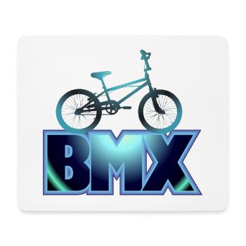Vélo BMX bleu - Tapis de souris (format paysage) - blanc - Devant
