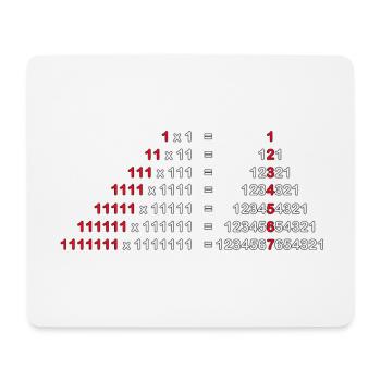 ZAHLEN PALINDROM 1x1 HOCH ZWEI GESCHENK 1^2 - Mousepad (Querformat) - Weiß - Vorne