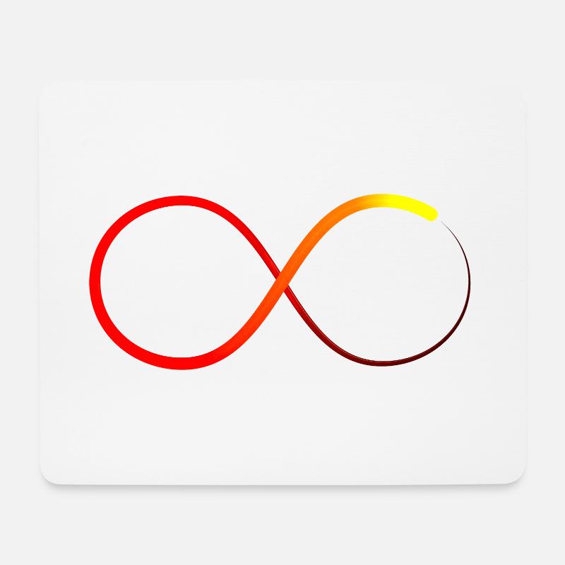 Unendlich Unendlichkeit Symbol rot orange gelb V2 - Mousepad (Querformat) - Weiß