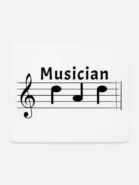 Musician Dad Musiker Vater in Notenschrift Noten - Mousepad (Querformat) - Weiß