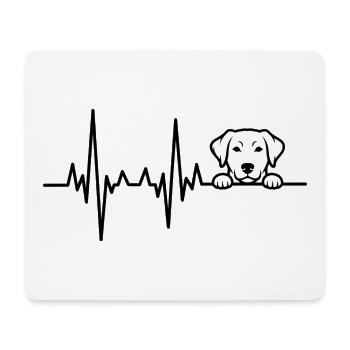 Heartbeat Dog Motif - Heartbeat Dog Heartbeat - Mouse Pad (horizontal) - white - Front