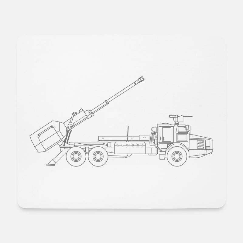 ARCHER - 155 mm Self-propelled Artillery System - Mouse Pad (horizontal) - white