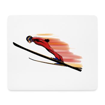 Ski jump jumper - Mouse Pad (horizontal) - white - Front