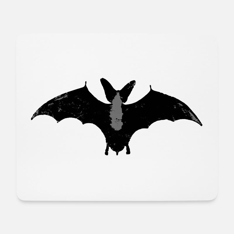 Halloween bat used look retro design gothic - Mouse Pad (horizontal) - white