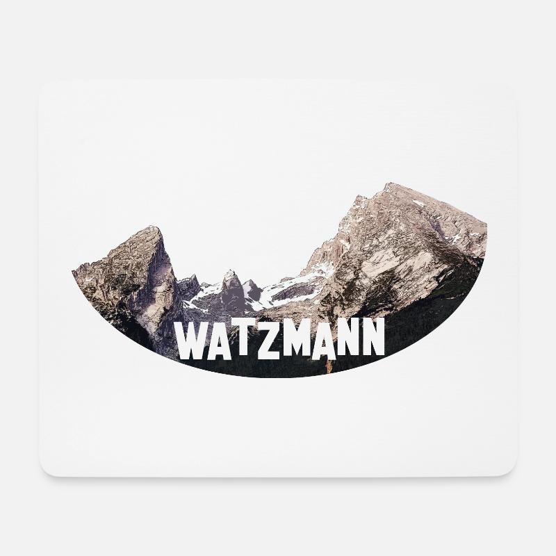 Watzmann mit Schrift - Mousepad (Querformat) - Weiß