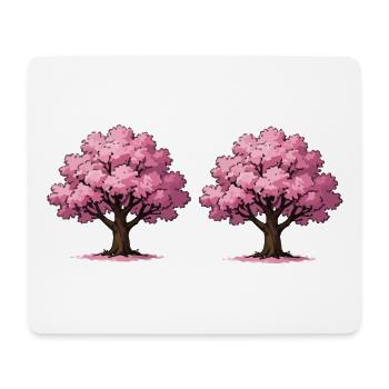Kirschblüten Baumkunst - Mousepad (Querformat) - Weiß - Vorne
