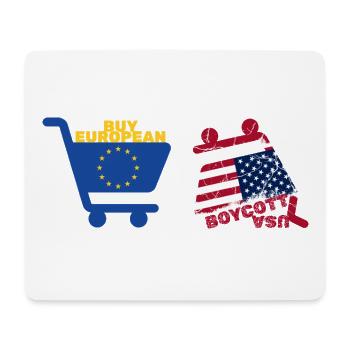 Buy European: Boycott USA, Shopping Carts - Mouse Pad (horizontal) - white - Front