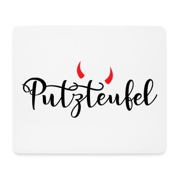 Putzteufel Putzfrau Putzmann sauber Teufel Hörner - Mousepad (Querformat) - Weiß - Vorne