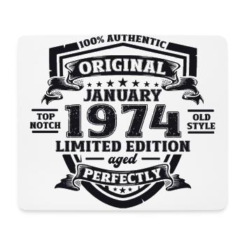 50th Birthday January Vintage 1974 Original - Mouse Pad (horizontal) - white - Front
