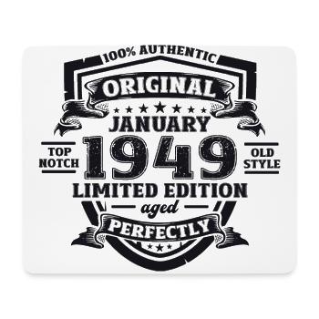 75th Birthday January Vintage 1949 Original - Mouse Pad (horizontal) - white - Front
