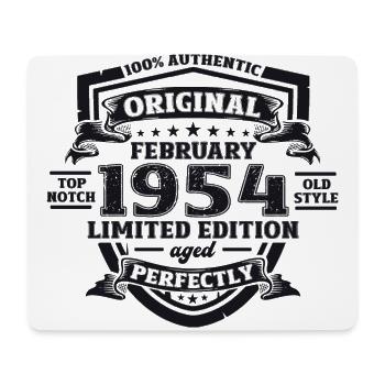 70th Birthday Husband February Vintage 1954 Original - Mouse Pad (horizontal) - white - Front