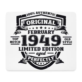 75e anniversaire mari février Vintage 1949 Original - Tapis de souris (format paysage) - blanc - Devant
