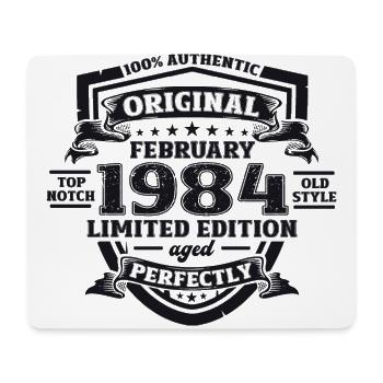 40th Birthday Husband February Vintage 1984 Original - Mouse Pad (horizontal) - white - Front