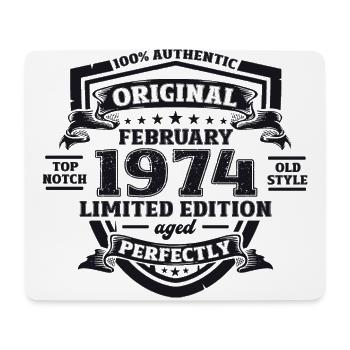 50th Birthday Man February Vintage 1974 Original - Mouse Pad (horizontal) - white - Front
