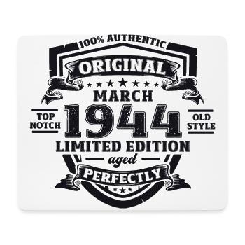 80th Birthday Men's Original March Vintage 1944 - Mouse Pad (horizontal) - white - Front