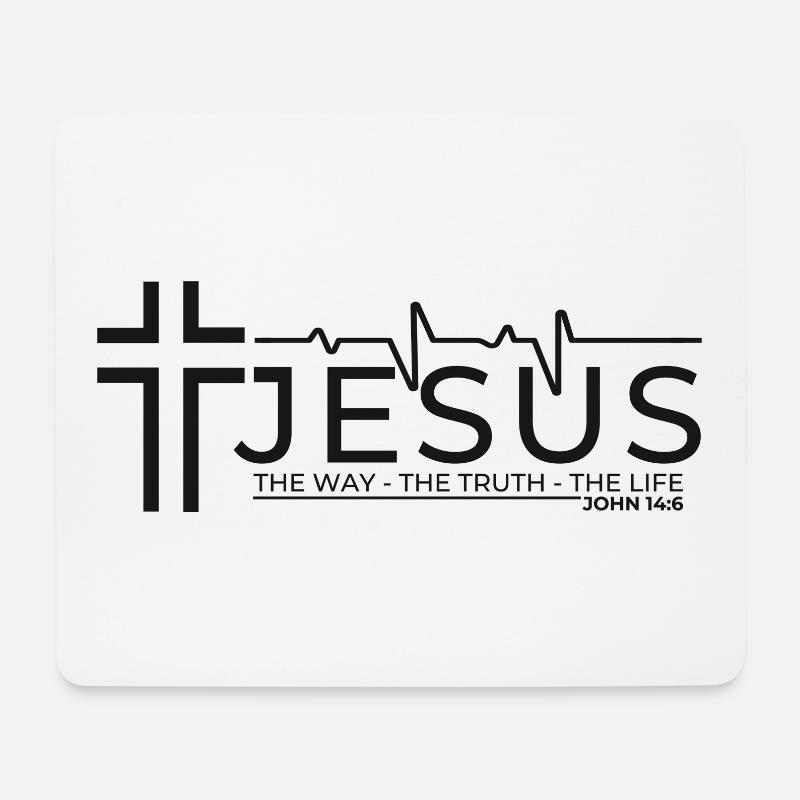 Jesus Christus Bibelvers Weg Wahrheit Leben Christ - Mousepad (Querformat) - Weiß
