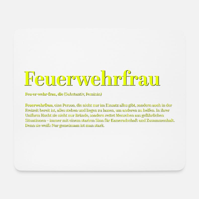 Feuerwehrfrau Feuerwehr Définition de pompier - Tapis de souris (format paysage) - blanc