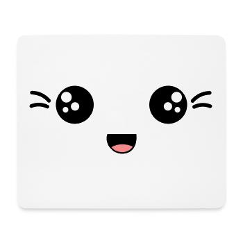 face laughing - Mouse Pad (horizontal) - white - Front