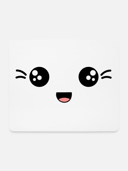 gesicht lachend - Mousepad (Querformat) - Weiß