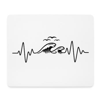 Battement de cœur de la mer - Tapis de souris (format paysage) - blanc - Devant