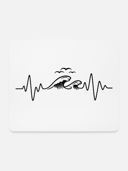 Meer Herzschlag - Mousepad (Querformat) - Weiß