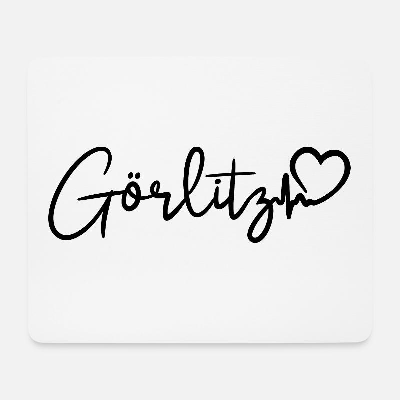 Görlitz Herzschlag - Mousepad (Querformat) - Weiß