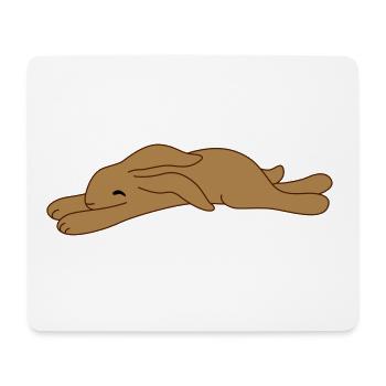 müdes Häschen - Mousepad (Querformat) - Weiß - Vorne