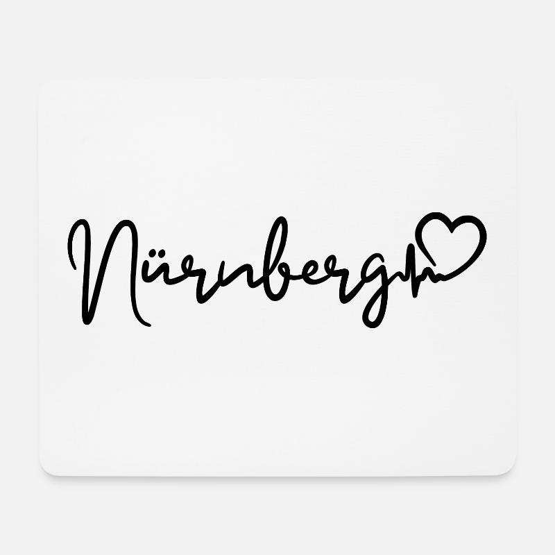 Nürnberg Herzschlag - Mousepad (Querformat) - Weiß
