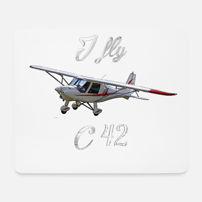I fly c42 Ultraleichtflugzeug Flieger Pilot - Mousepad (Querformat) - Weiß