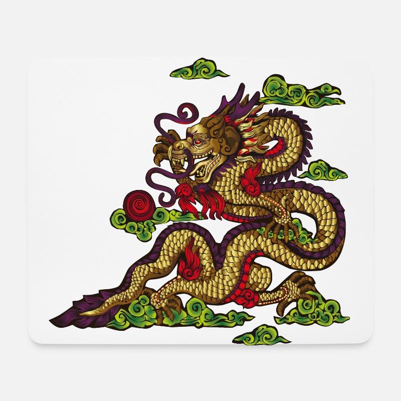 Chinesischer Drache - Mousepad (Querformat) - Weiß