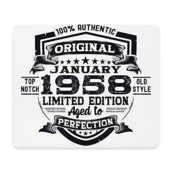 Né en 1958 Janvier 65e anniversaire Homme cadeau - Tapis de souris (format paysage) - blanc - Devant