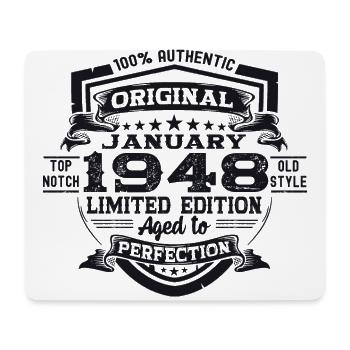 Né en 1948 Janvier 75e anniversaire Homme cadeau - Tapis de souris (format paysage) - blanc - Devant