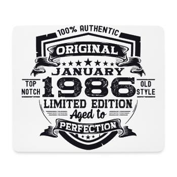 Né le 37 janvier 1986 Homme cadeau - Tapis de souris (format paysage) - blanc - Devant