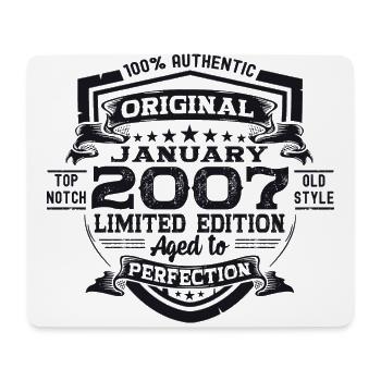Jahrgang 2007 Januar 16. Geburtstag Geschenk Mann - Mousepad (Querformat) - Weiß - Vorne