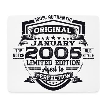Jahrgang 2005 Januar 18. Geburtstag Geschenk Mann - Mousepad (Querformat) - Weiß - Vorne