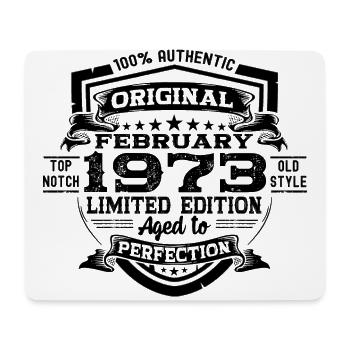 February Born 1973 Retro Birthday Gift - Mouse Pad (horizontal) - white - Front