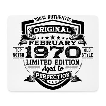 Février vintage 1970 cadeau d’anniversaire rétro - Tapis de souris (format paysage) - blanc - Devant