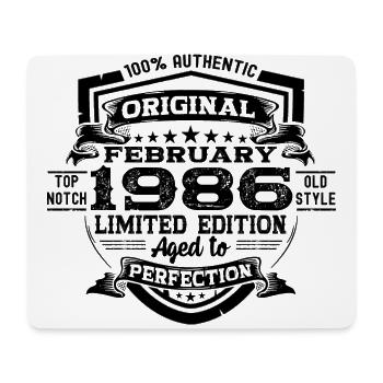 Février vintage 1986 cadeau d’anniversaire rétro - Tapis de souris (format paysage) - blanc - Devant