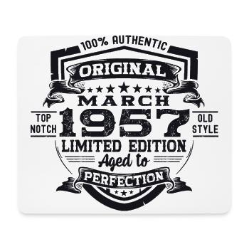 66th birthday Mann Original March Born 1957 - Mouse Pad (horizontal) - white - Front