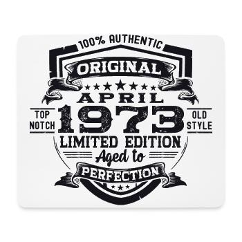 50e anniversaire homme April Né en 1973 Original - Tapis de souris (format paysage) - blanc - Devant