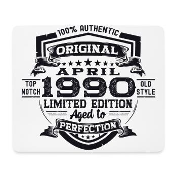 33e anniversaire homme April Né 1990 Original - Tapis de souris (format paysage) - blanc - Devant