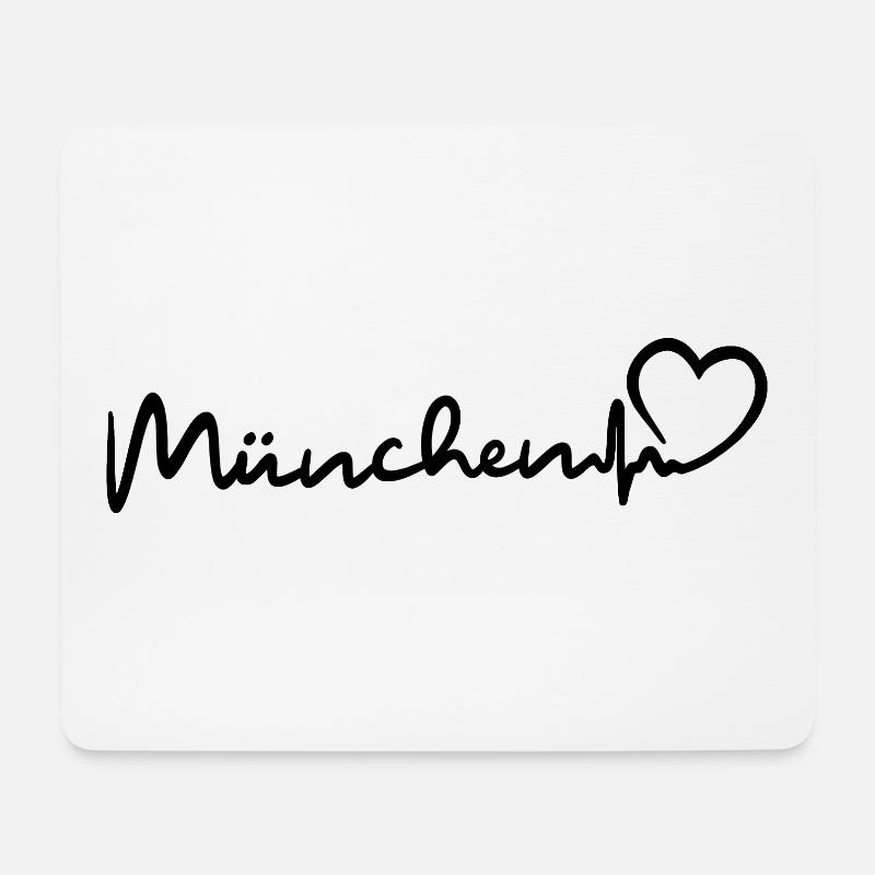 München Herzschlag - Mousepad (Querformat) - Weiß