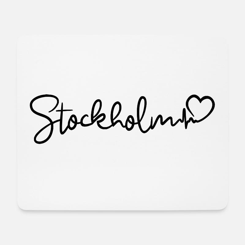 Stockholm Herzschlag - Mousepad (Querformat) - Weiß