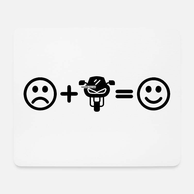 Motorrad Smiley Motorradfahrer - Mousepad (Querformat) - Weiß